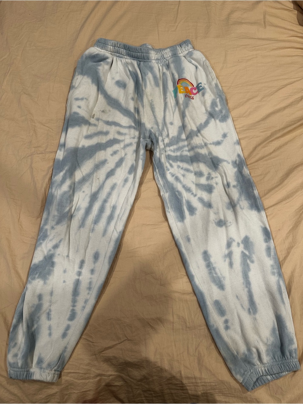 Kids Tie-Dye Jogger Sweatpants with Rainbow Patch